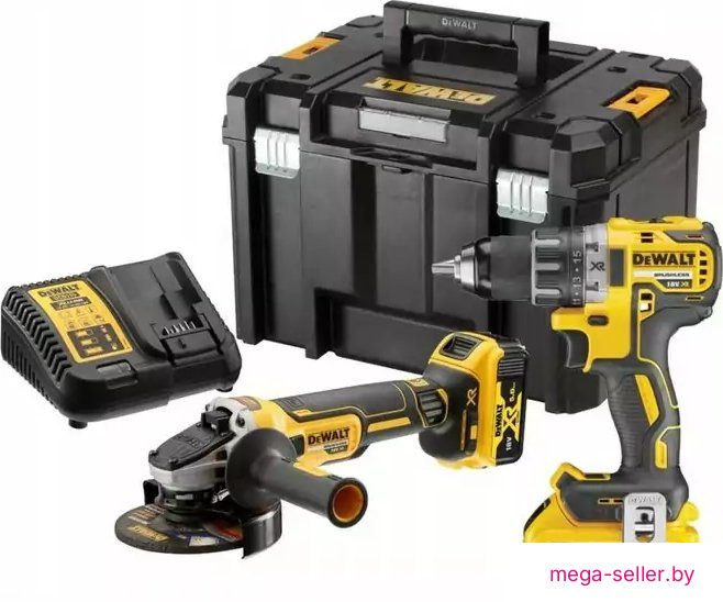 DeWalt DCK2020P2T (шуруповерт, УШМ, кейс)