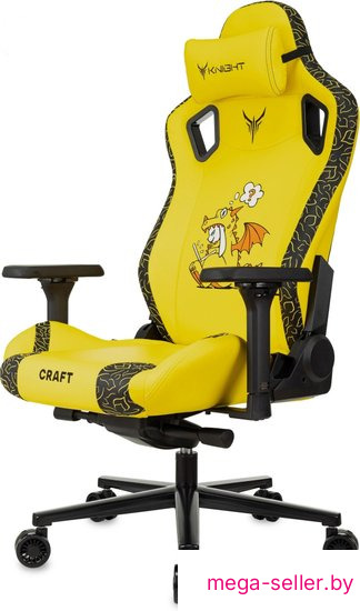 Игровое (геймерское) кресло Knight Craft Dragon (желтый экокожа)