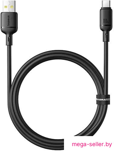 Кабель Baseus Silky Series Fast Charging Cable USB to Type-C 100W (1 м, черный)