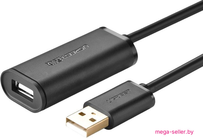 Кабель Ugreen US121 10321 USB Type-A - USB Type-A (10 м, черный)