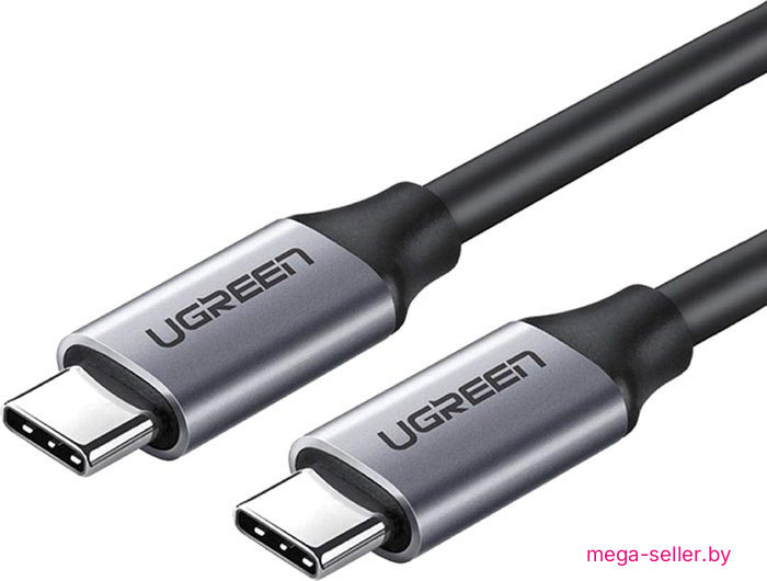 Кабель Ugreen US161 50751 USB Type-C - USB Type-C (1.5 м, черный/серый)