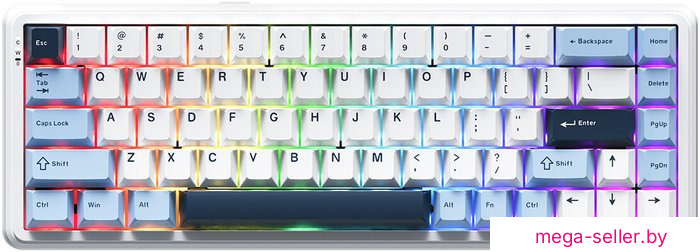 Клавиатура Ajazz AK680 Max (8+1K) (белый/голубой/темно-синий)