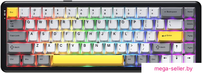 Клавиатура Ajazz AK680 Max (8+1K) (черный/серый/желтый)
