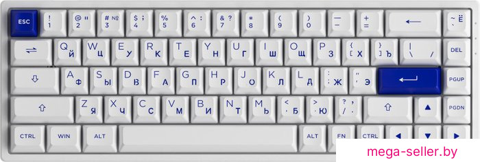 Клавиатура Akko 3068B Plus White & Blue (Akko CS Jelly Pink)