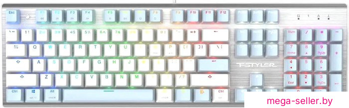 Клавиатура A4Tech Fstyler FS100 Neon (серебристый/голубой)