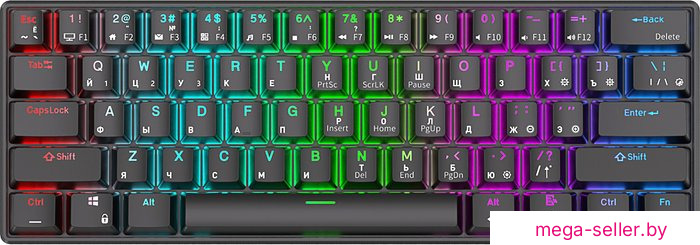 Клавиатура Royal Kludge RK61 RGB (черный, RK Red)