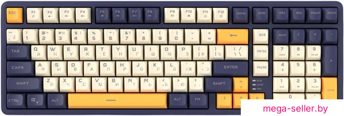 Клавиатура Ritmix RKB-602BL (синий/бежевый)