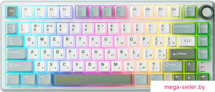 Клавиатура Royal Kludge R75 RGB Sky Cyan (RK Brown)