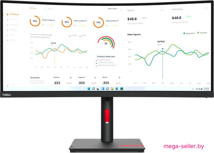 Монитор Lenovo ThinkVision T34w-30 63D4GAS1CB