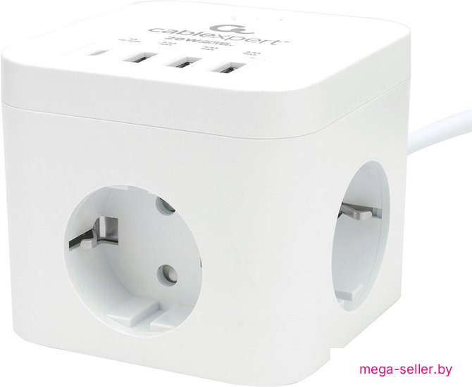 Сетевой фильтр Cablexpert CUBE-3-CU3-W-1.5