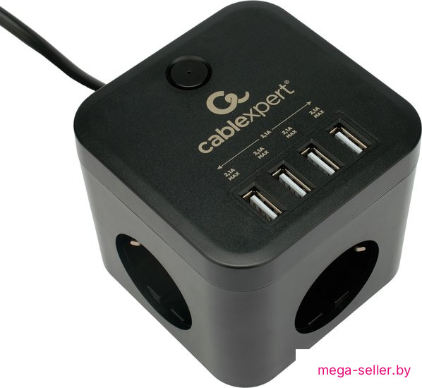 Сетевой фильтр Cablexpert CUBE-3-U4-B-1.5