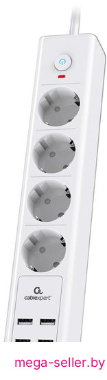 Сетевой фильтр Cablexpert Exnovo EXN-4-U4-W-2
