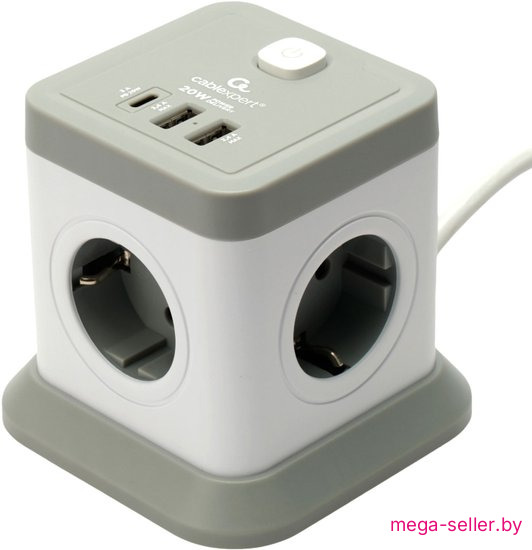 Сетевой фильтр Cablexpert TWR-4-CU2-W-2