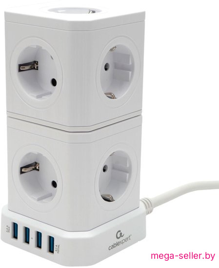 Сетевой фильтр Cablexpert TWR-9-U4-W-2