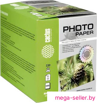 Фотобумага CACTUS Матовая 10х15 200 г/кв.м. 500 листов(CS-MA6200500)