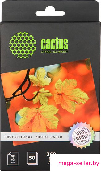 Фотобумага CACTUS Суперглянцевая A6 260 г/кв.м. 50 листов (CS-HGA626050)