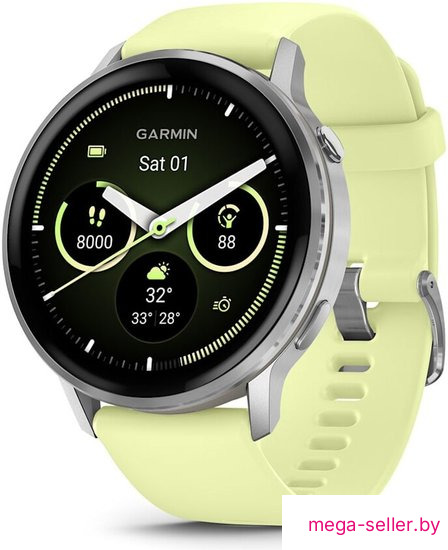 Умные часы Garmin Venu 4 45 мм (серебристый/желтый)