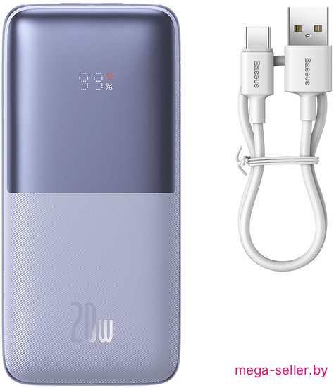 Внешний аккумулятор Baseus Bipow Pro Digital Display Fast Charge 20W Overseas Edition 10000mAh (фиолетовый)