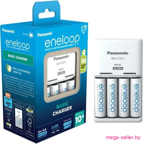 Элементы питания Panasonic Basic Charger K-KJ51MCD40E (с аккумуляторами)