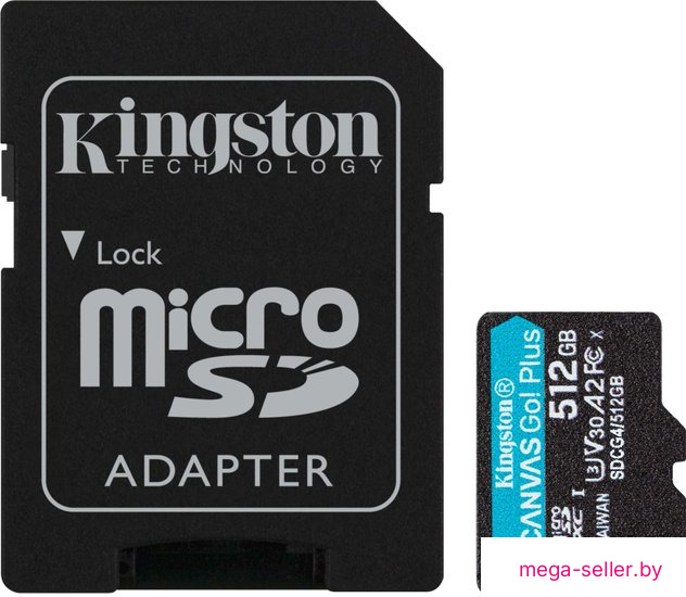 Карта памяти Kingston Canvas Go! microSDXC 512GB SDCG4/512GB (с адаптером)