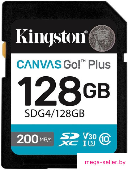 Карта памяти Kingston Canvas Go! Plus SDXC 128GB SDG4/128GB