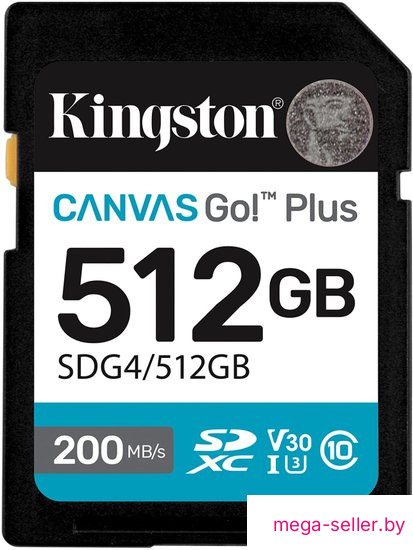 Карта памяти Kingston Canvas Go! Plus SDXC 512GB SDG4/512GB