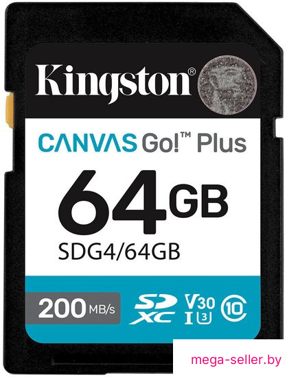 Карта памяти Kingston Canvas Go! Plus SDXC 64GB SDG4/64GB
