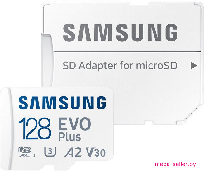Карта памяти Samsung EVO Plus 2021 microSDXC 128GB (с адаптером)
