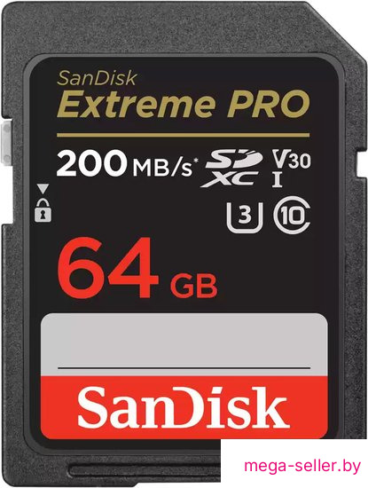 Карта памяти SanDisk Extreme PRO SDXC SDSDXXU-064G-GN4IN 64GB