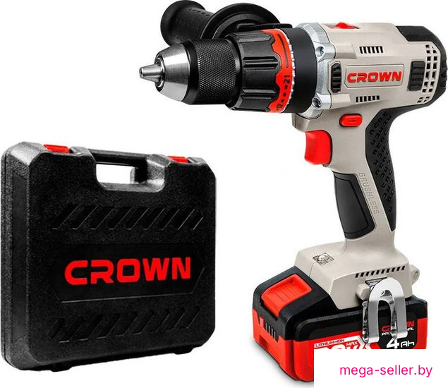 Дрель-шуруповерт Crown CT21090HMX-4 BMC (с 2-мя АКБ 4Ah, кейс)