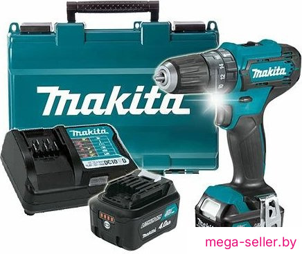 Ударная дрель-шуруповерт Makita HP333DWME (с 2-мя АКБ, кейс)