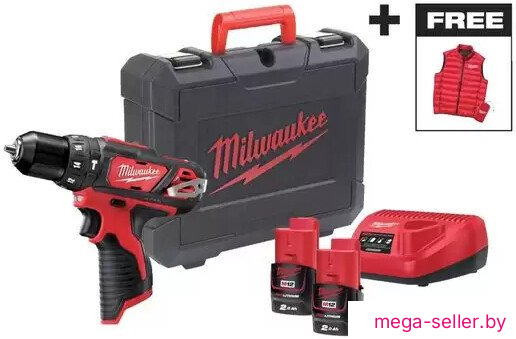 Ударная дрель-шуруповерт Milwaukee M12 BPDMC-202C 4933499465 (с 2-мя АКБ, кейс)