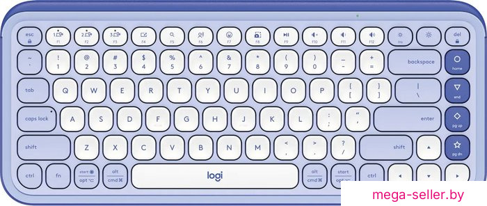 Клавиатура Logitech Pop Icon Keys 920-013090 (сиреневый/белый, с гравировкой)