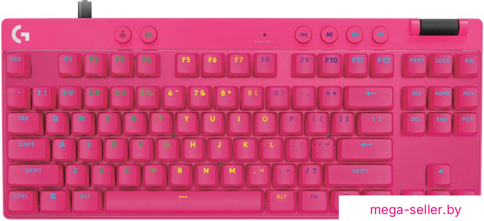 Клавиатура Logitech G Pro X TKL Rapid 920-013255 (розовый, с гравировкой)