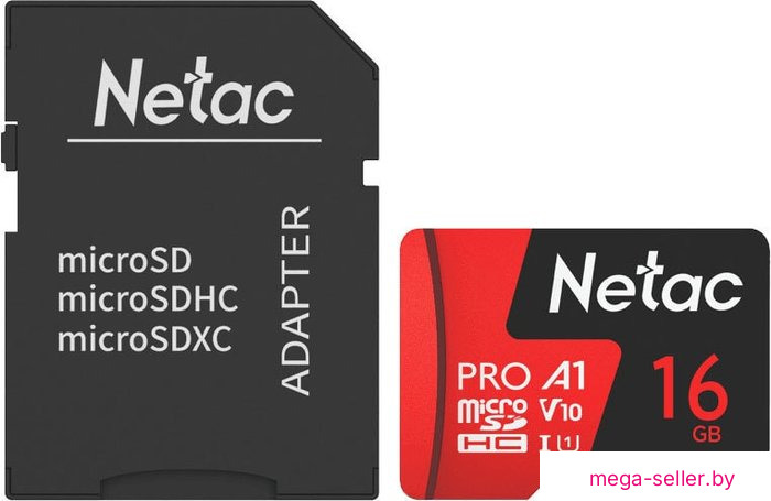 Карта памяти Netac P500 Extreme Pro 16GB NT02P500PRO-016G-R (с адаптером)