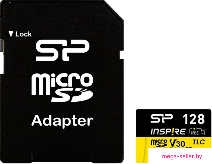Карта памяти Silicon-Power Inspire microSDXC SP128GBSTXLA2V1NSP 128GB (с адаптером)