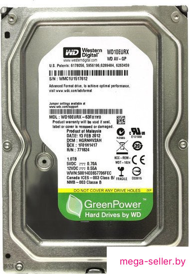 Жесткий диск WD AV-GP 1TB (WD10EURX)