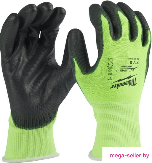 Перчатки хозяйственные Milwaukee Hi-Vis Cut level 1/A 11/XXL 4932492917 (12 пар)