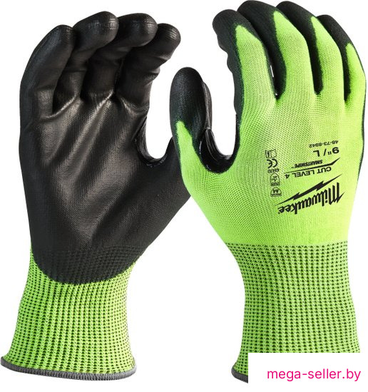Перчатки хозяйственные Milwaukee Hi-Vis Cut level 4/D 11/XXL 4932479930