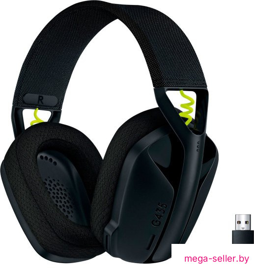 Наушники Logitech G435 Lightspeed (черный/неоновый желтый)