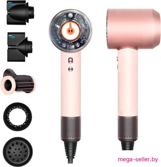 Фен Dyson HD16 Supersonic Nural Straight+Wavy (без кейса, с переходником на евровилку, керамический розовый/розовое золото)