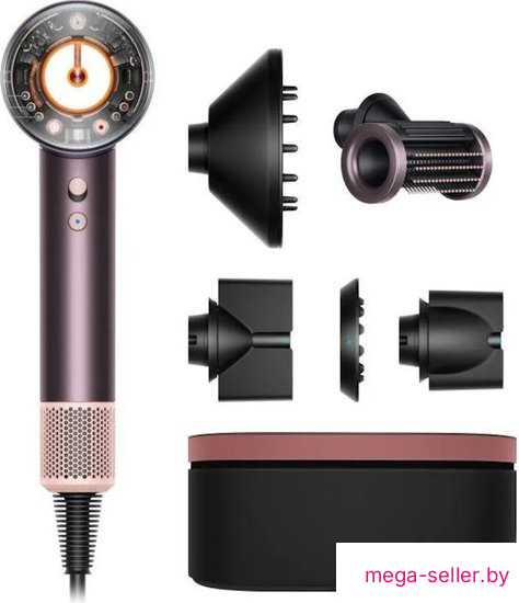 Фен Dyson HD16 Supersonic Nural Straight+Wavy (с переходником на евровилку, яшмовая слива)