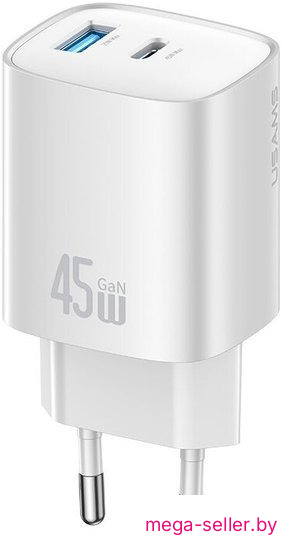 Сетевое зарядное Usams CC290 T66 45W GaN (белый)