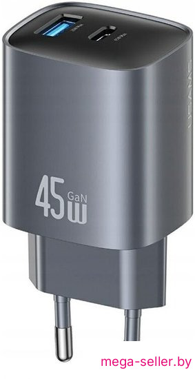 Сетевое зарядное Usams CC290 T66 45W GaN (черный)