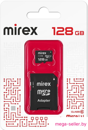 Карта памяти Mirex microSDXC 13613-AD3UH128 128GB (с адаптером)