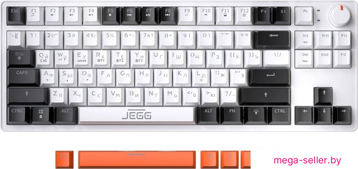 Клавиатура JEGG ZA87 Pro White Black Orange (TNT Yellow)