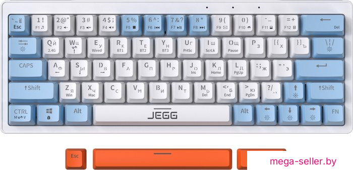 Клавиатура JEGG ZA63 Pro White Blue Orange (TNT Yellow)