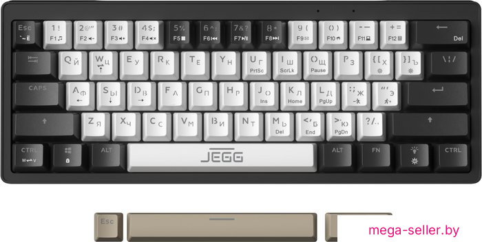 Клавиатура JEGG ZA61 White Black Brown (TNT Yellow)