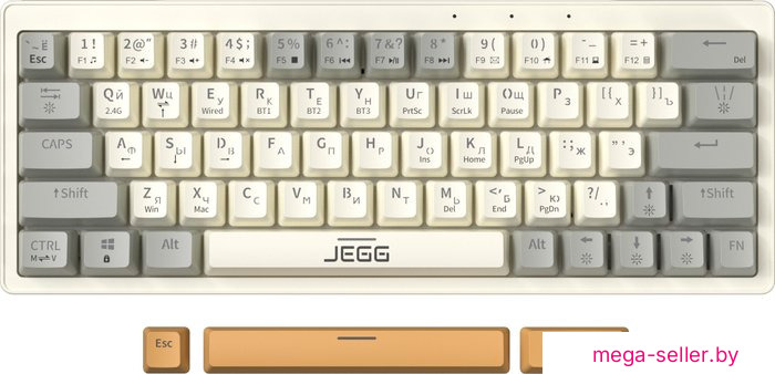 Клавиатура JEGG ZA63 Pro Beige Gray Yellow (TNT Yellow)