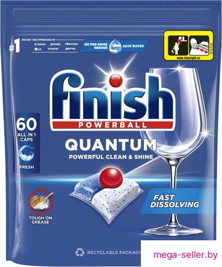 Таблетки для посудомоечной машины Finish Powerball Quantum All in 1 (60 шт)